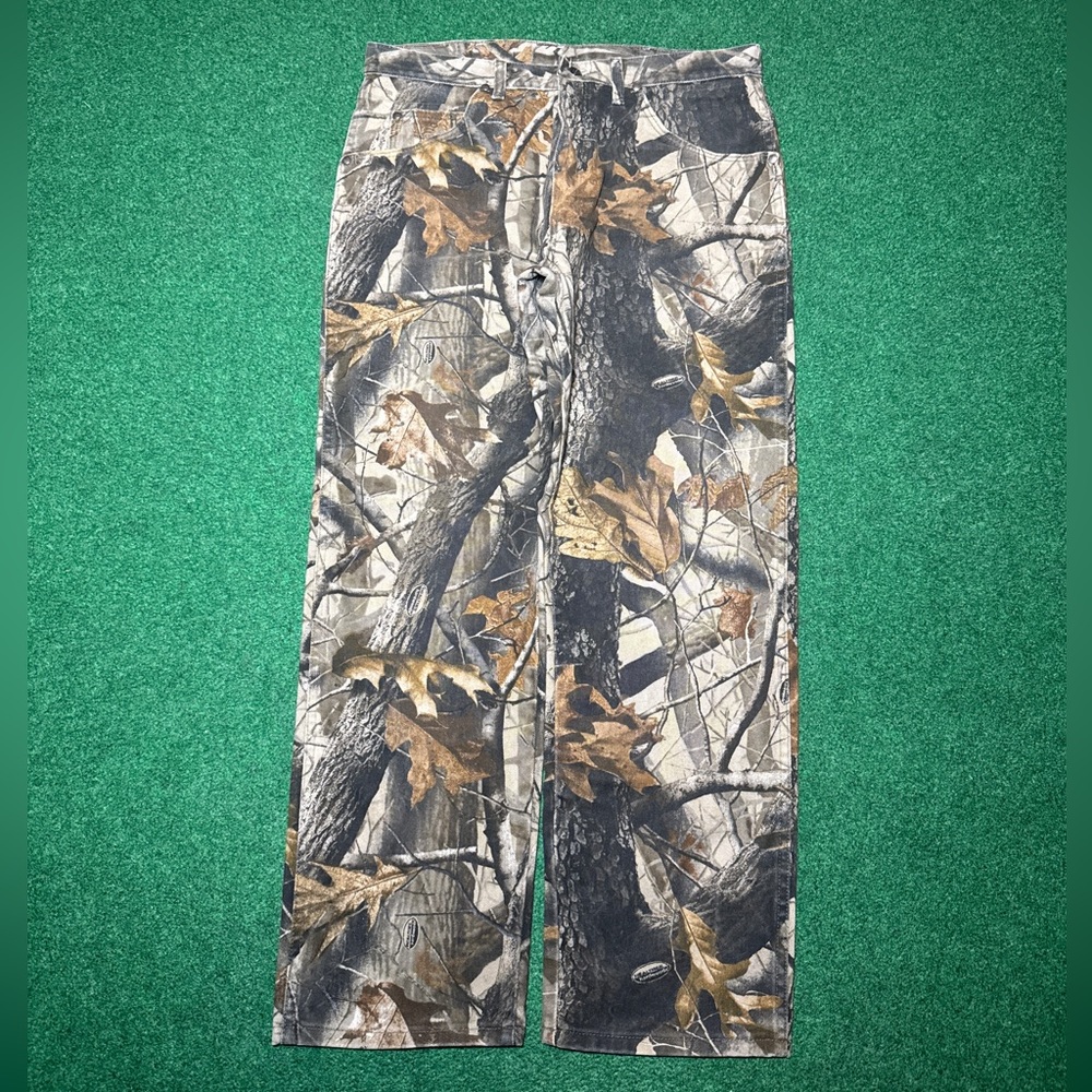 Vintage Wrangler Realtree Pro Gear 34x30 Camo Wide Leg Baggy Hip Hop Pants - Picture 3 of 10